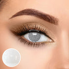 MYEYEBB Blind White Mesh Cosplay Colored Contact Lenses