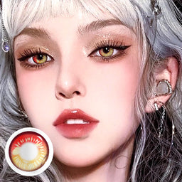 MYEYEBB Anime Tear Red Prescription Cosplay Contact Lenses