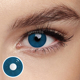 MYEYEBB Blue Swirl Prescription Cosplay Contact Lenses