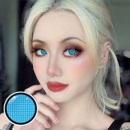 MYEYEBB Blind Blue Mesh Cosplay Colored Contact Lenses