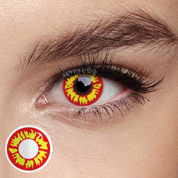 MYEYEBB Flame Prescription Cosplay Colored Contact Lenses